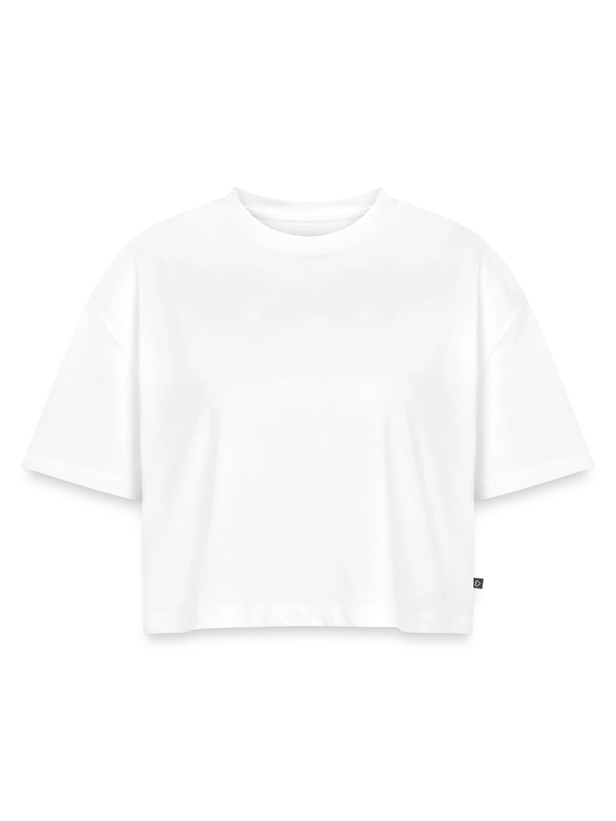 Women’s Premium Oversized Organic Cropped T-Shirt - white - Front