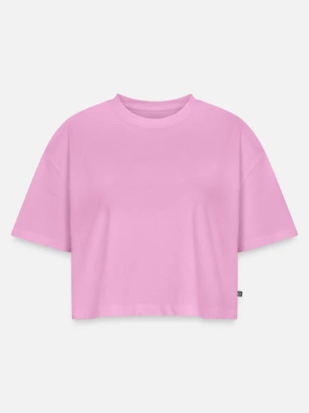 Women’s Premium Oversized Organic Cropped T-Shirt - washed pink - Front