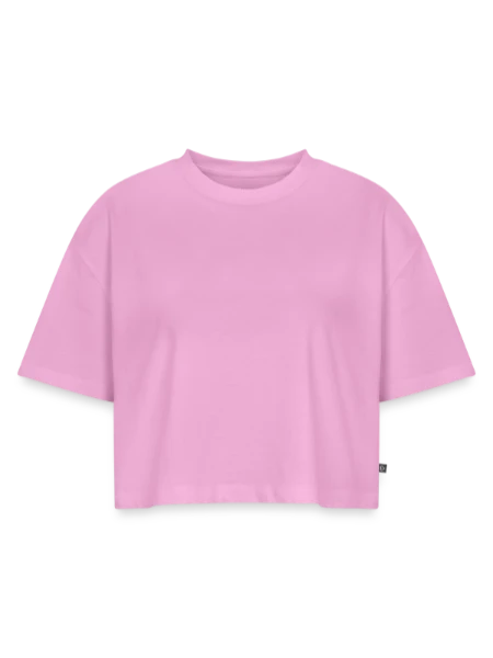 Crop top Premium bio Oversize Femme - rose délavé - Devant