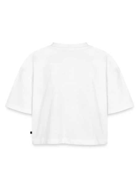 Women’s Premium Oversized Organic Cropped T-Shirt - white - Back