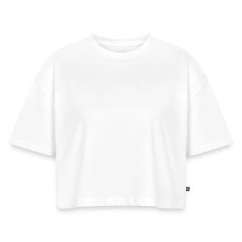 Dame Premium oversized økologisk cropped T-shirt