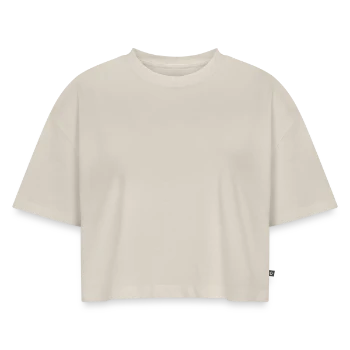 Frauen Premium Oversized Bio Cropped T-Shirt - Beige