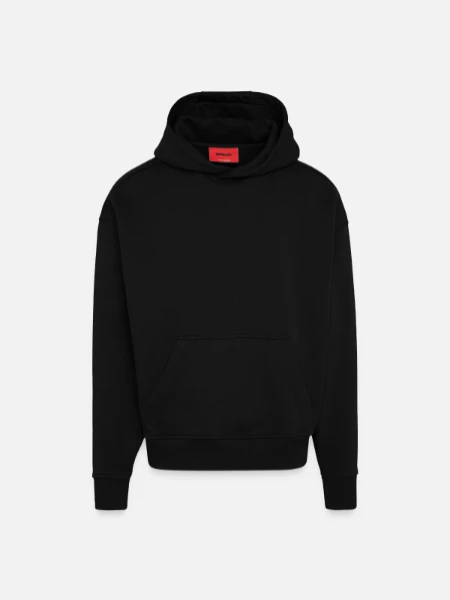 Hoodie- made by SPREAD  - SOLID BLACK - Front