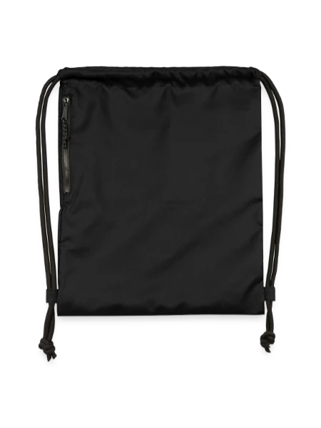 Sac à cordon en polyester recyclé - noir - Devant