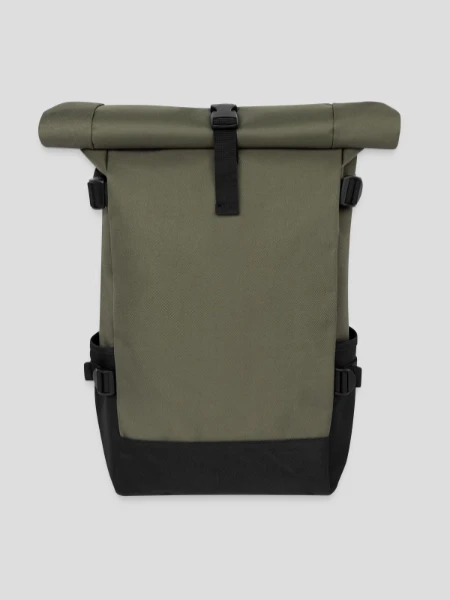 Rolltop Rucksack - Olive/Schwarz - Vorne