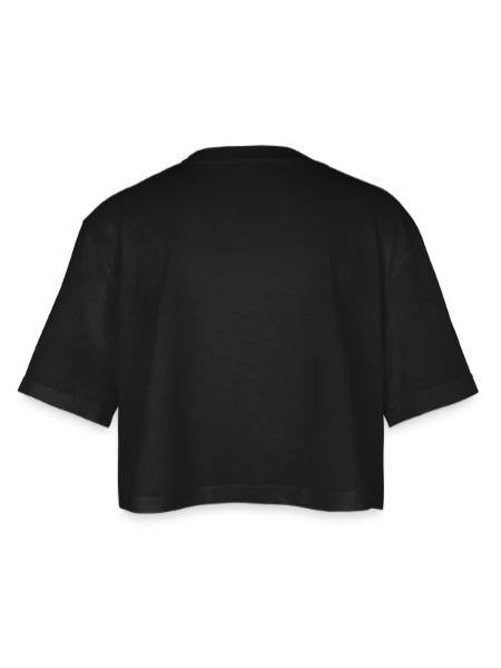 Women’s Oversized Cropped T-Shirt - black - Back