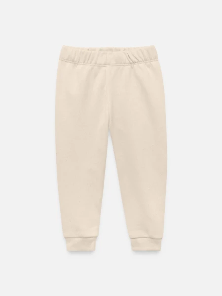 Pantalon de jogging bébé bio Stanley/Stella - écru doux - Devant