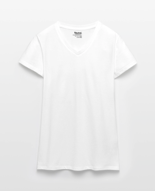 Naisten v-aukkoinen luomu-t-paita Edestä - center