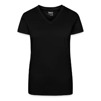Organic Women's V-Neck T-Shirt - black - Front