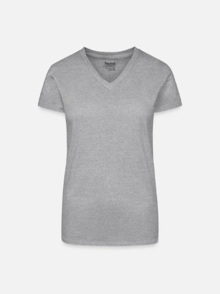 Organic Women's V-Neck T-Shirt - heather grey - Front