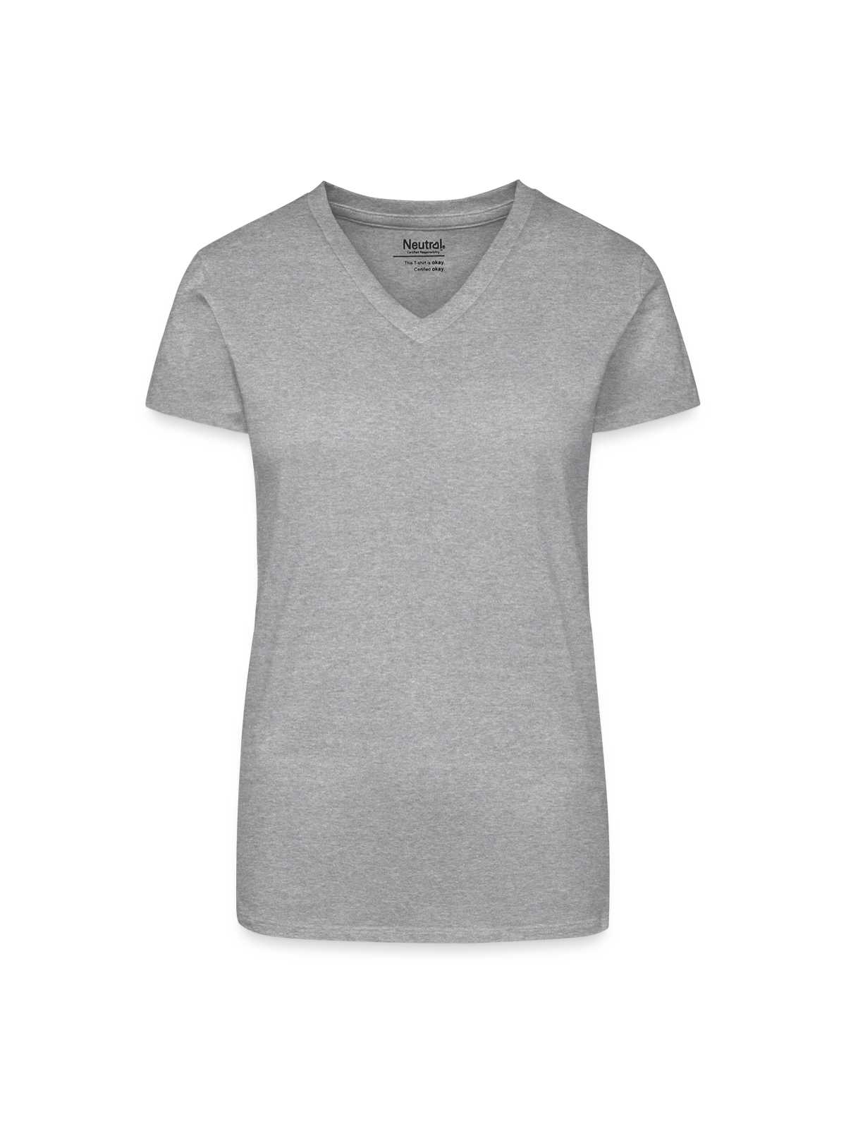 Organic Women's V-Neck T-Shirt - heather grey - Front