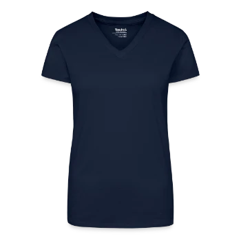 Organic Women's V-Neck T-Shirt - navy blue - Front
