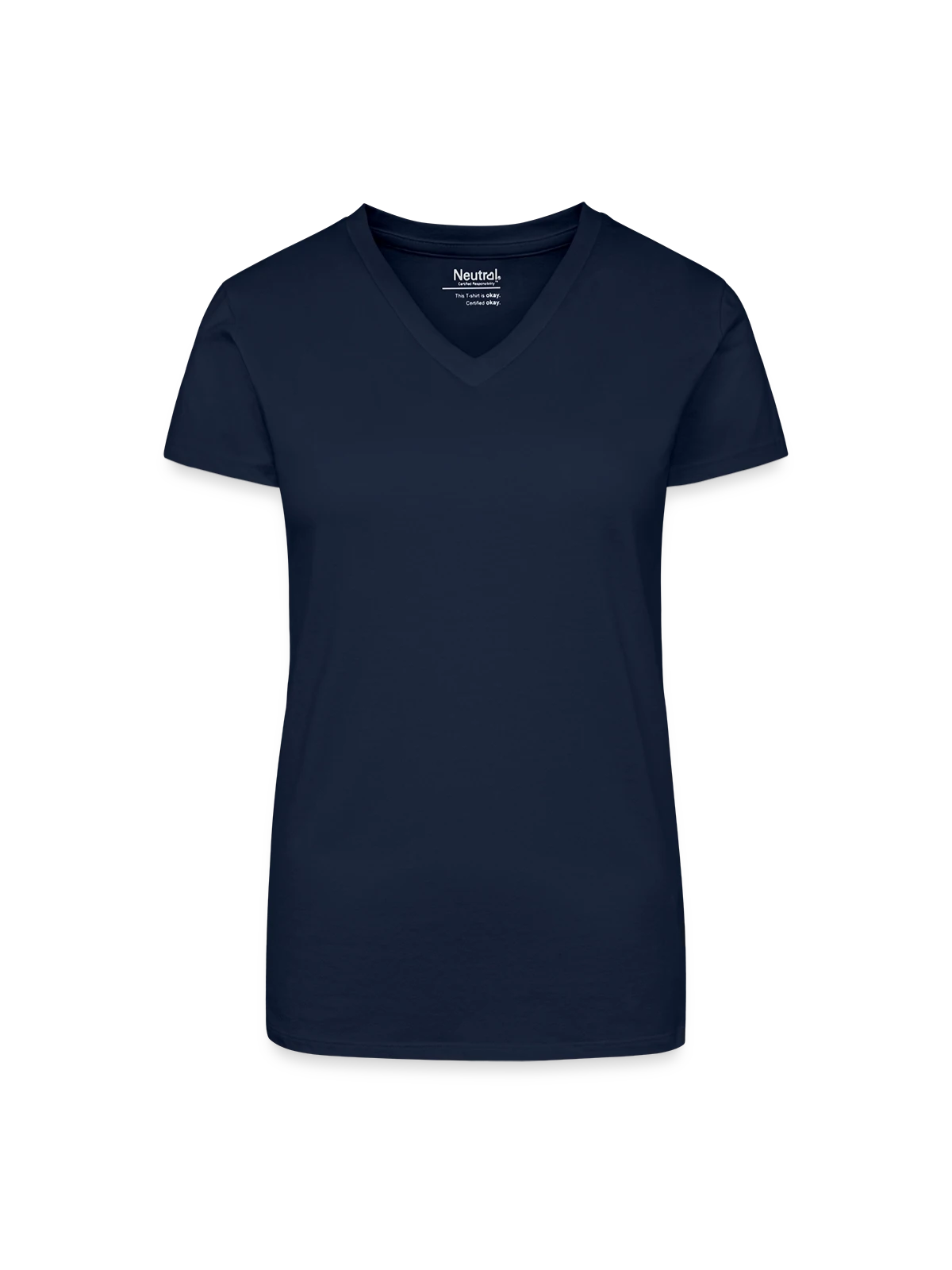 Organic Women's V-Neck T-Shirt - navy blue - Front