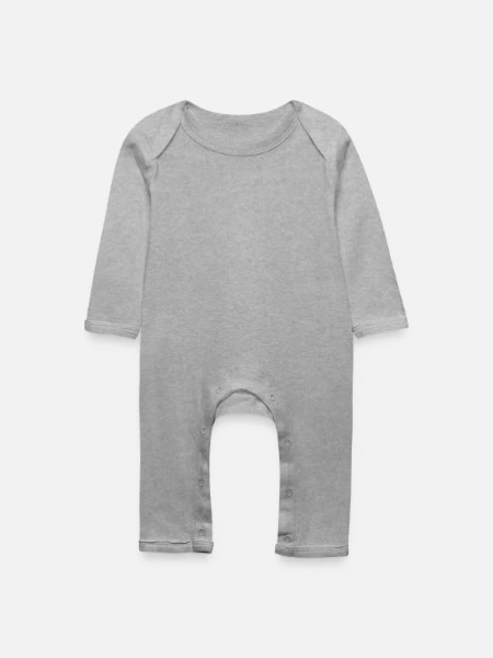 Baby Organic Romper - heather grey - Front
