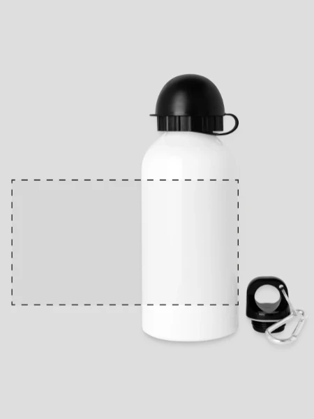 Panorama Trinkflasche mit Deckel 500 ml - Weiß - Vorne