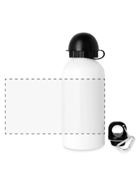Gourde panoramique avec couvercle 500 ml - blanc - Devant