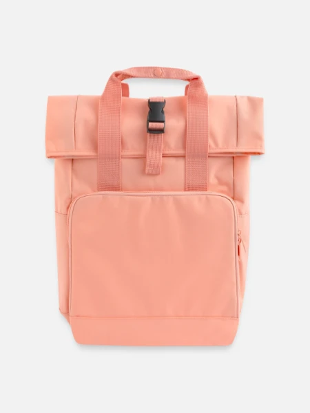 Roll Top Backpack with Two Handles - chintz rose - Front