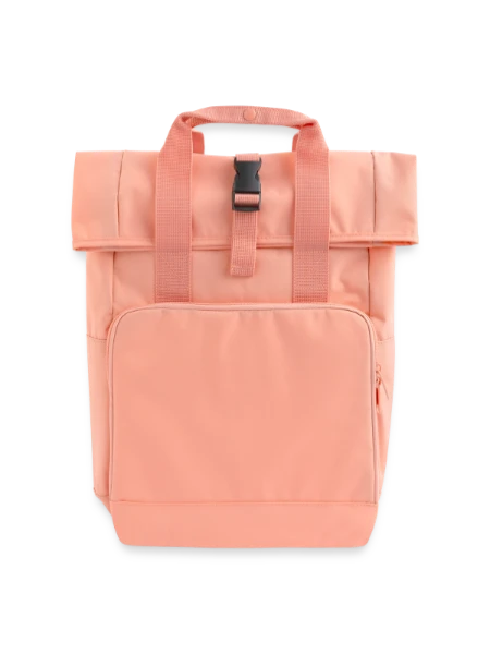 Roll Top Backpack with Two Handles - chintz rose - Front