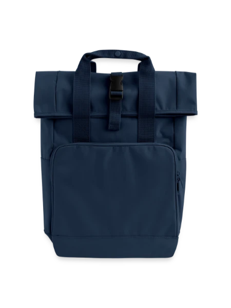Rolltop Rucksack mit zwei Griffen - Navy - Vorne