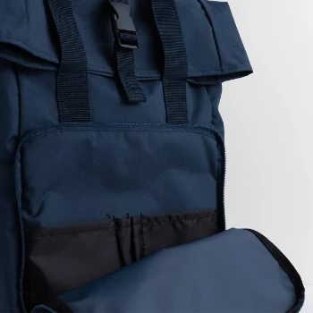 Roll Top Backpack with Two Handles - navy - Close-up