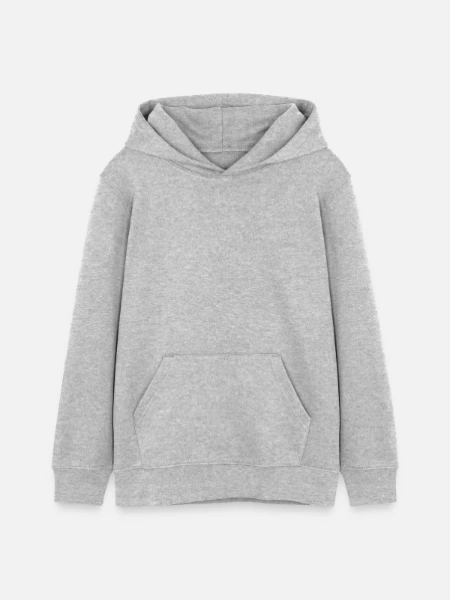 Sweat à capuche ado bio Stanley/Stella - gris chiné - Devant
