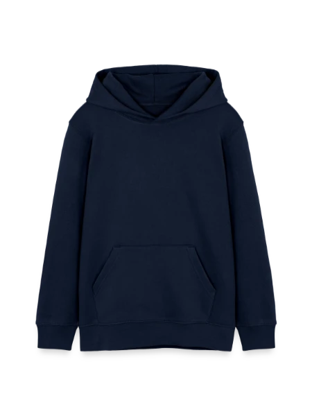 Sweat à capuche ado bio Stanley/Stella - bleu marine - Devant
