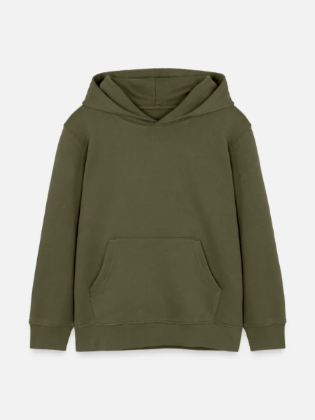 Sweat à capuche enfant bio Stanley/Stella - kaki - Devant