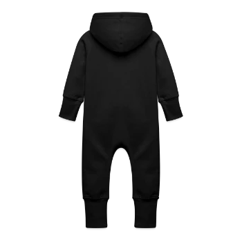 Grenouillère à capuche bio en molleton Bébé - noir - Dos