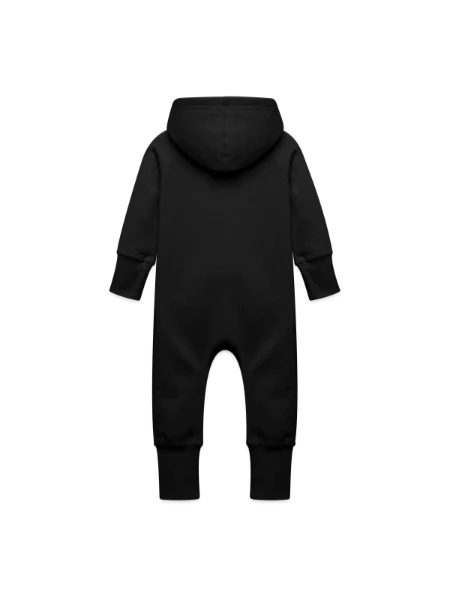 Grenouillère à capuche bio en molleton Bébé - noir - Dos