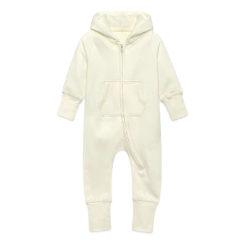 Baby Bio Sweat Overall mit Kapuze - Vanille-Milchshake