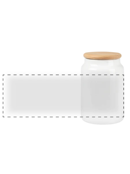 Boîte à biscuits avec couvercle en bois - blanc - Devant