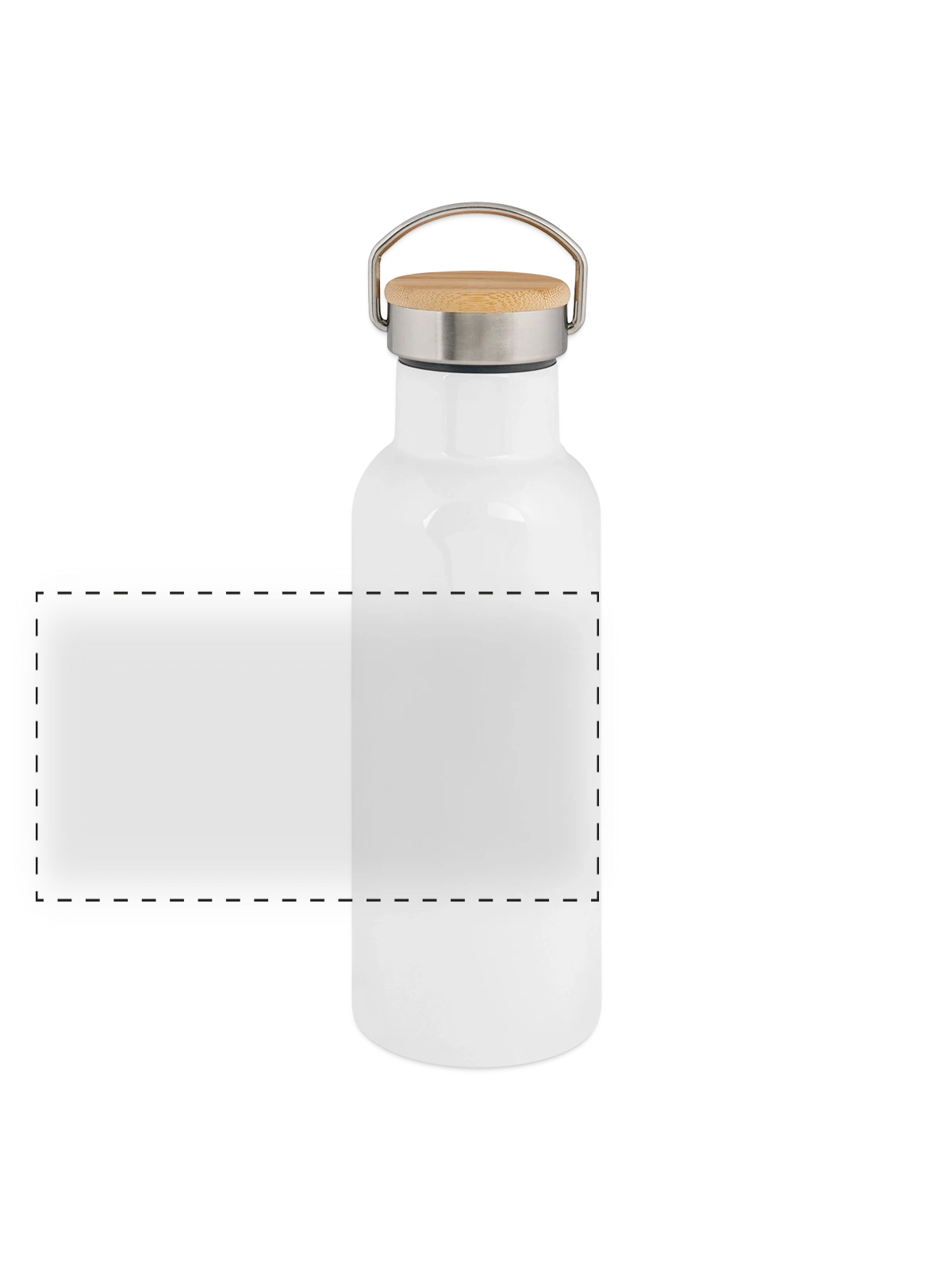 Panoramic Thermal Bottle with Bamboo Lid - white - Front