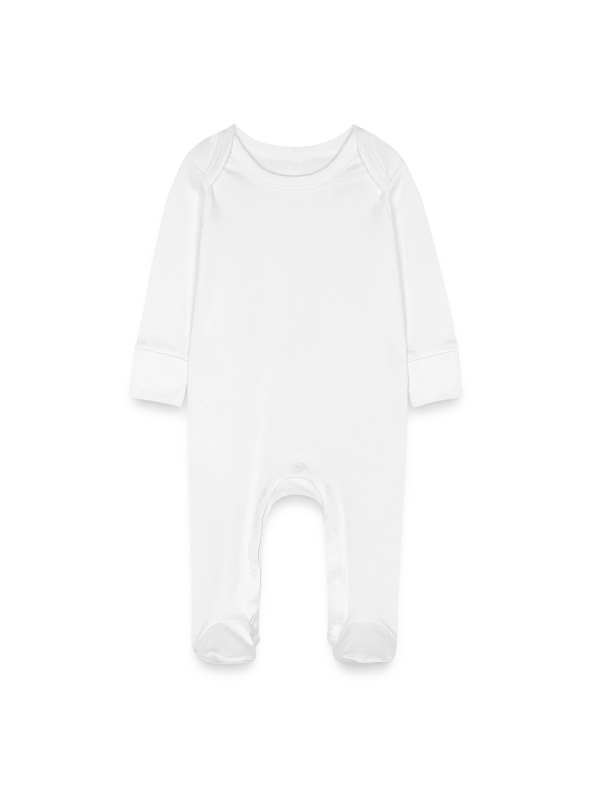 Baby Organic Sleepsuit with Scratch Mitts - white - Front