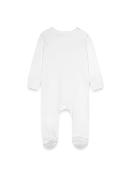 Baby Organic Sleepsuit with Scratch Mitts - white - Back