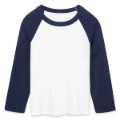 Aperçu Devant - T-shirt Crop Top de Baseball Manches 3/4 Femme