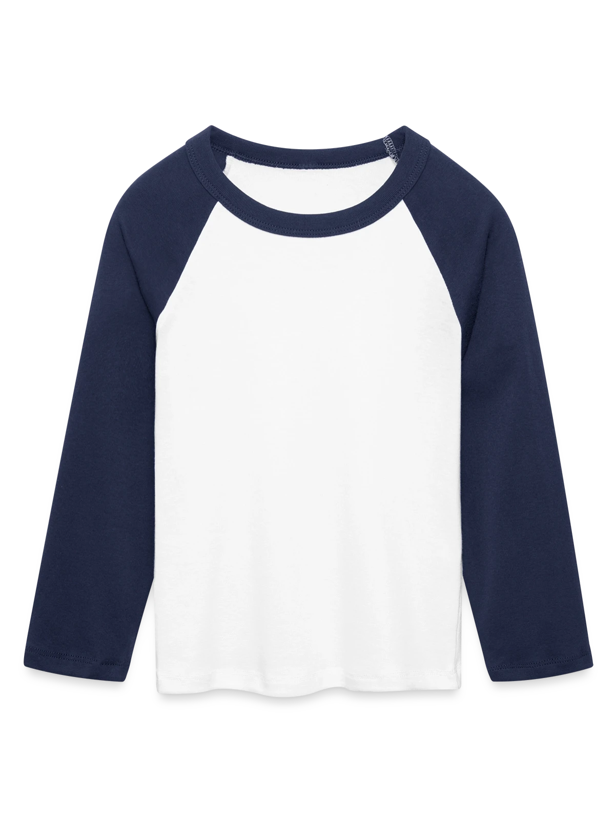 Women's Cropped 3/4 Sleeve Baseball T-Shirt - white/navy  - Front