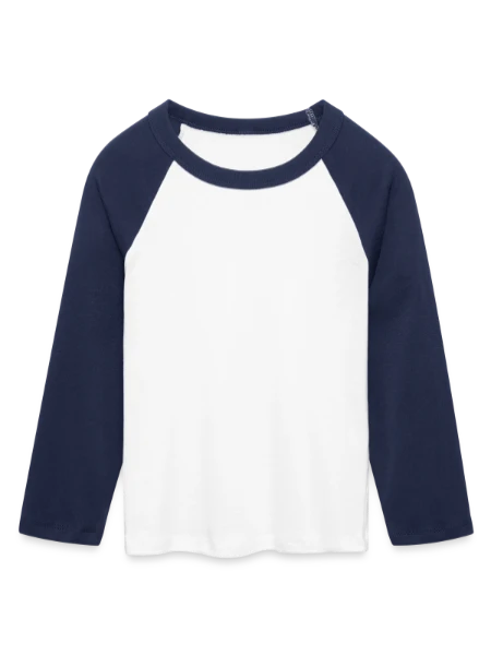 Frauen Cropped Baseball T-Shirt 3/4 Arm - Weiß/Navy  - Vorne
