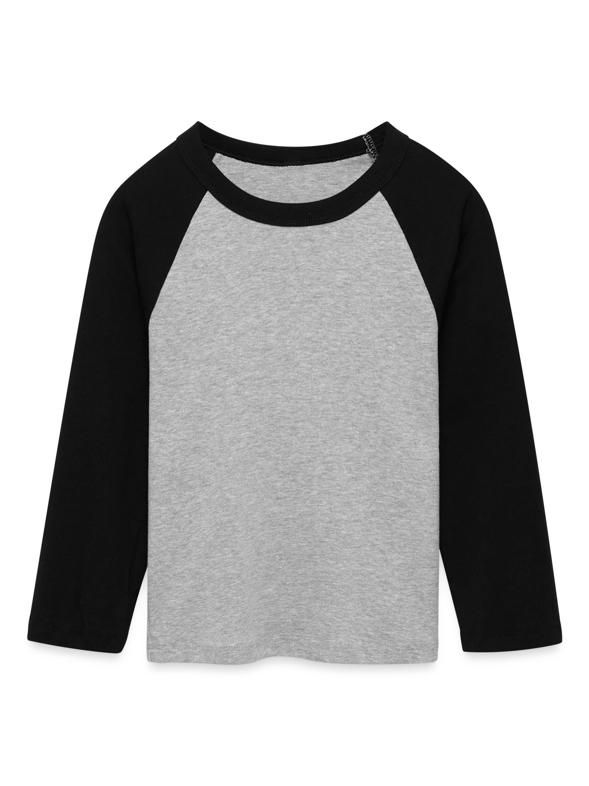 Vrouwen Cropped Baseball T-shirt met 3/4 Mouwen - grijs gemêleerd/zwart - Voor