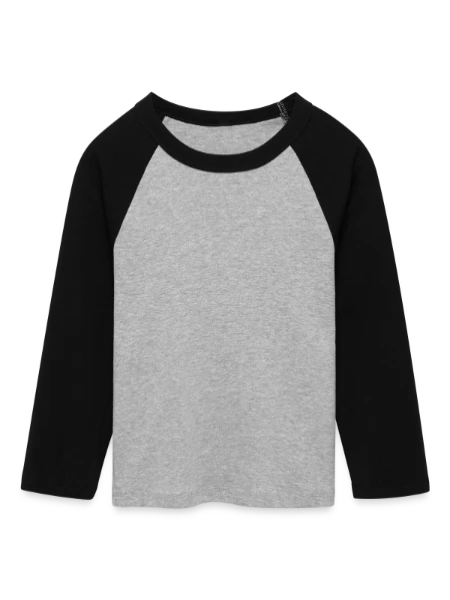 Women's Cropped 3/4 Sleeve Baseball T-Shirt - heather grey/black - Front