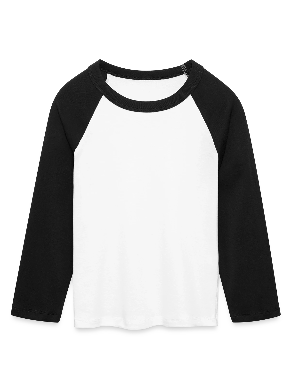 Frauen Cropped Baseball T-Shirt 3/4 Arm - Weiß/Schwarz - Vorne