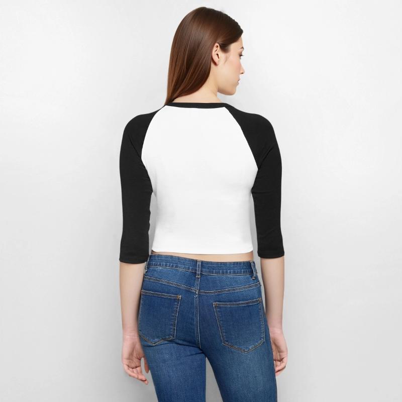 Frauen Cropped Baseball T-Shirt 3/4 Arm