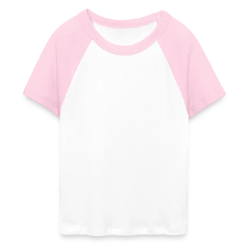Women's Cropped Baseball T-Shirt - white/pink - Front