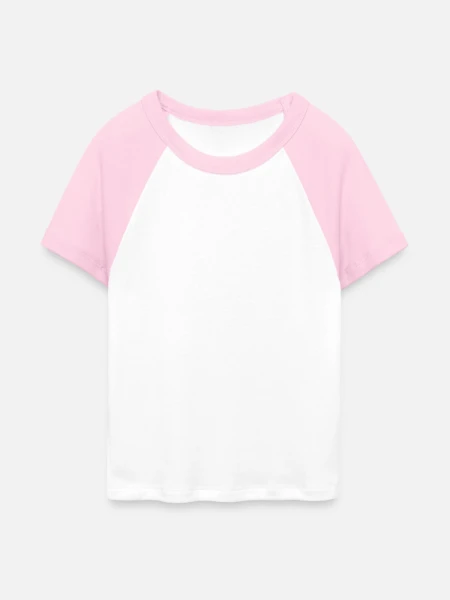 Women's Cropped Baseball T-Shirt - white/pink - Front