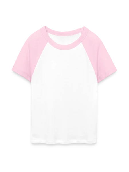 Women's Cropped Baseball T-Shirt - white/pink - Front