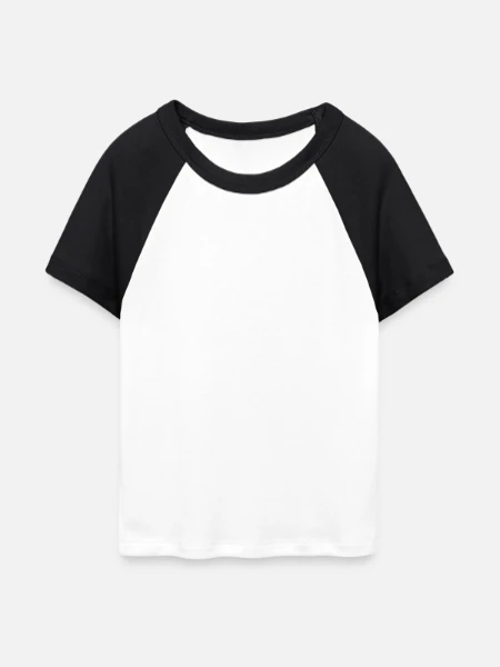 Women's Cropped Baseball T-Shirt - white/black - Front