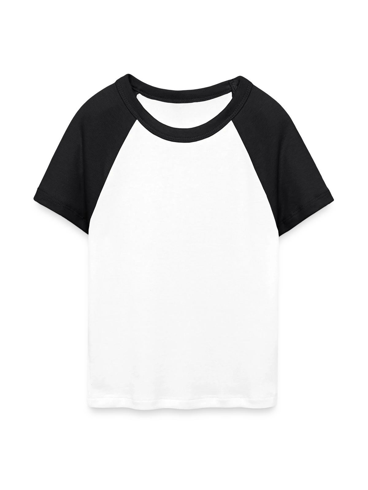 Women's Cropped Baseball T-Shirt - white/black - Front