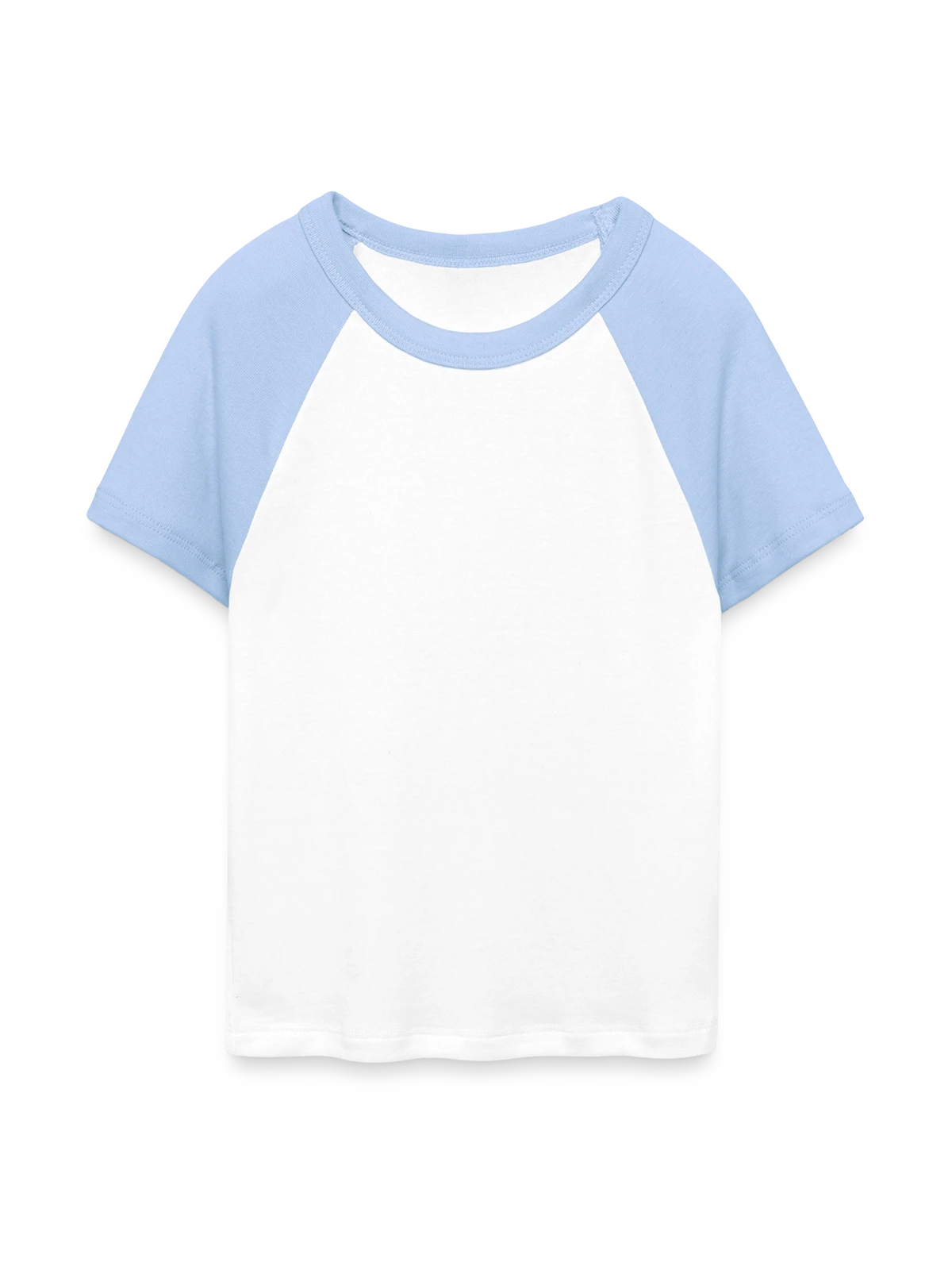 Women's Cropped Baseball T-Shirt - white/light blue - Front
