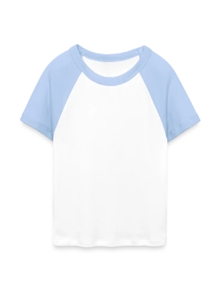 Women's Cropped Baseball T-Shirt - white/light blue - Front