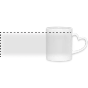 Mug panoramique avec anse en forme de cœur