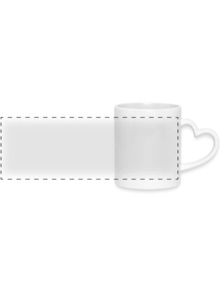 Mug panoramique avec anse en forme de cœur - blanc - Devant